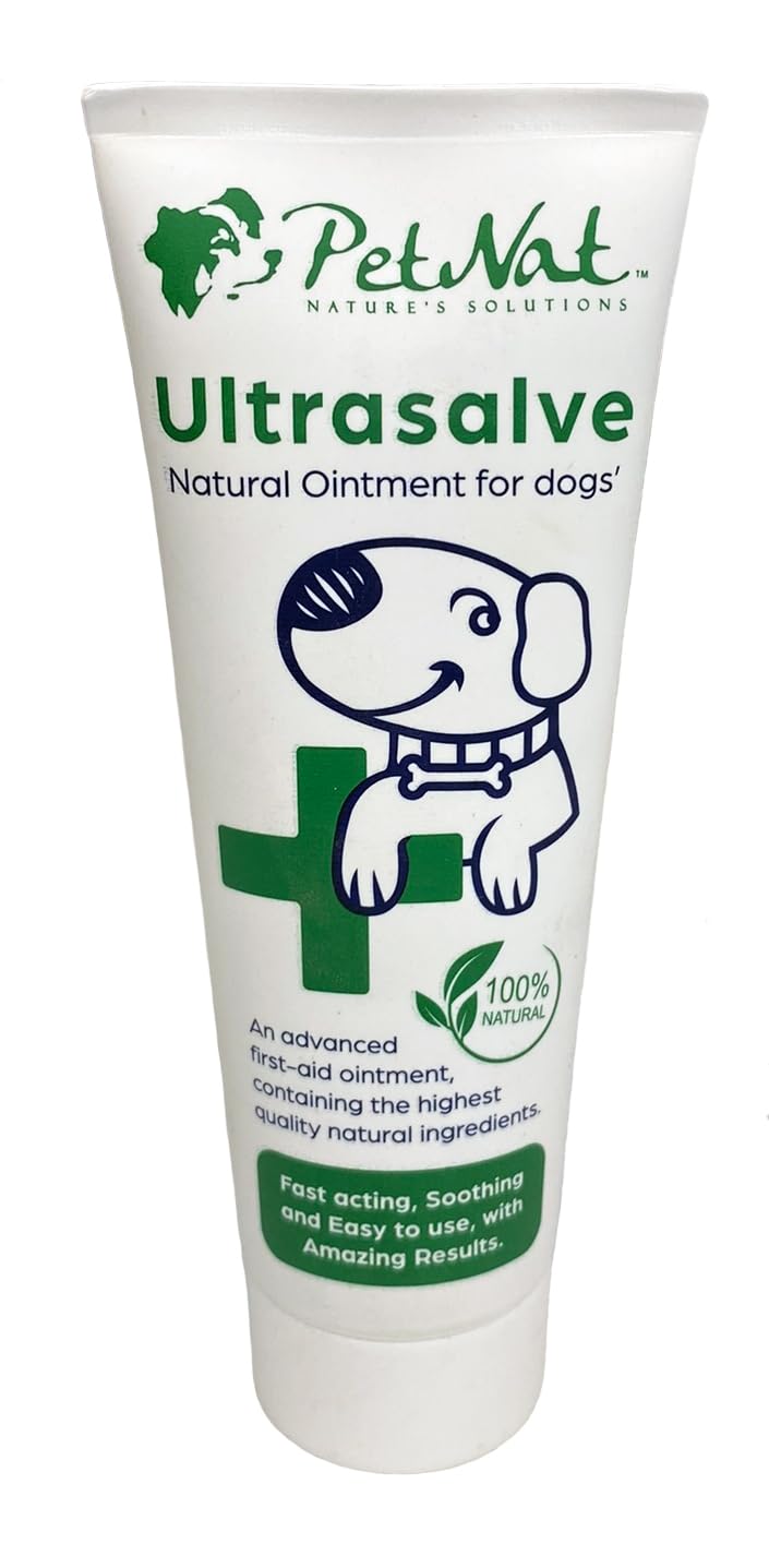 Petnat Ultrasalve 45g Dog Wound First Aid Healing Ointment – Natural Antibacterial & Antifungal Cream for Dogs, Fast Relief for Cuts, Scrapes, Sore Pads, Elbow Calluses & Skin Irritations