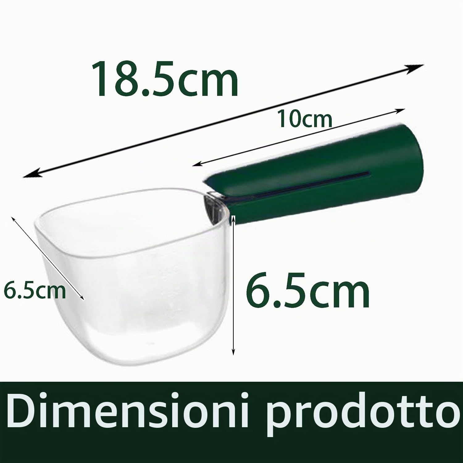 Dosatore Crocchette Per Cani Misurino Paletta Cibo - Verde, 1 Pezzo, Secco e Gatti Cucchiaio di Misurazione con Clip, Bilancia da Cucina, Dispensatore Animali Domestici