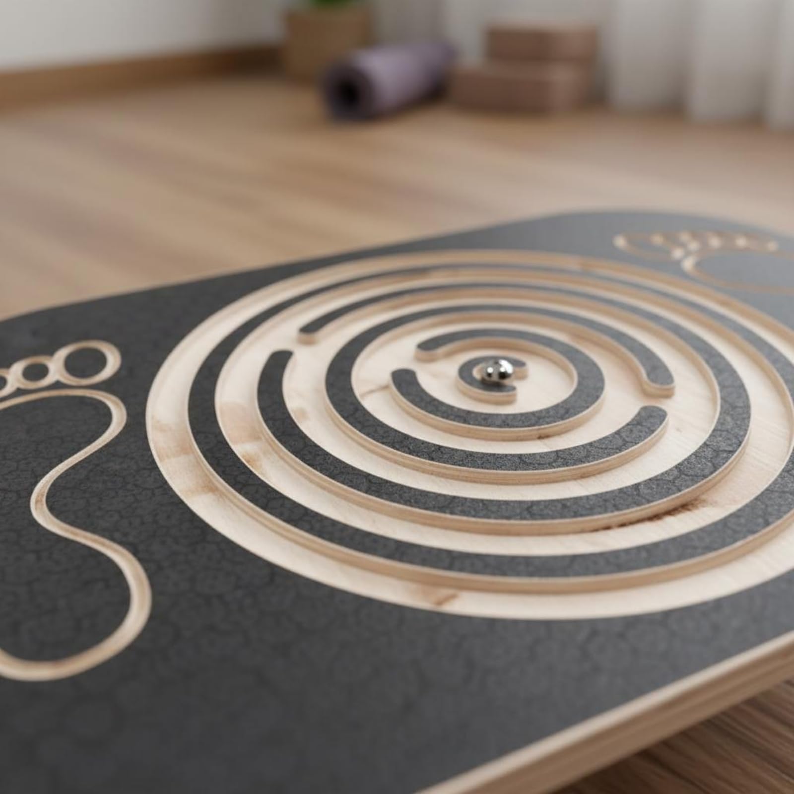 Sharplace Tablero de Equilibrio Infantil Superficie Curva Movimiento Tabla Jugabilidad Madera Ejercicio Coordinación Balanceo Adecuado para Creatividad Infantil Actividad Física Doméstica
