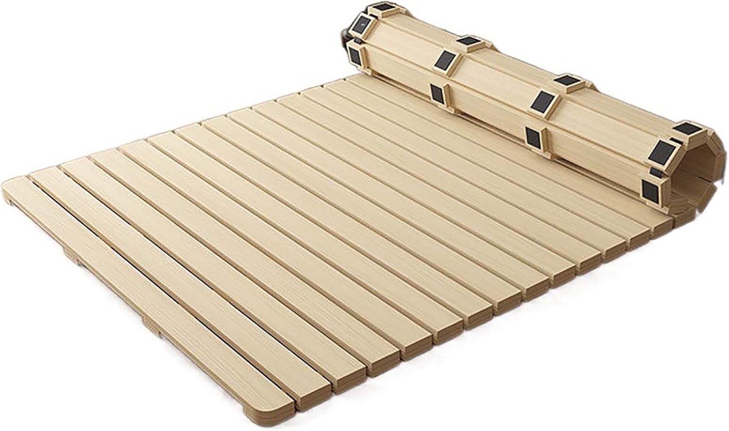 Breathable Bed Plate Solid Wood Futon Frame FoldingBreathable Floor Sleep Bedding Pad, Rollable Tatami Mattress Frame for Bedroom, Portable Bed Base (135x190cm) - Ideal for Minimalist Living
