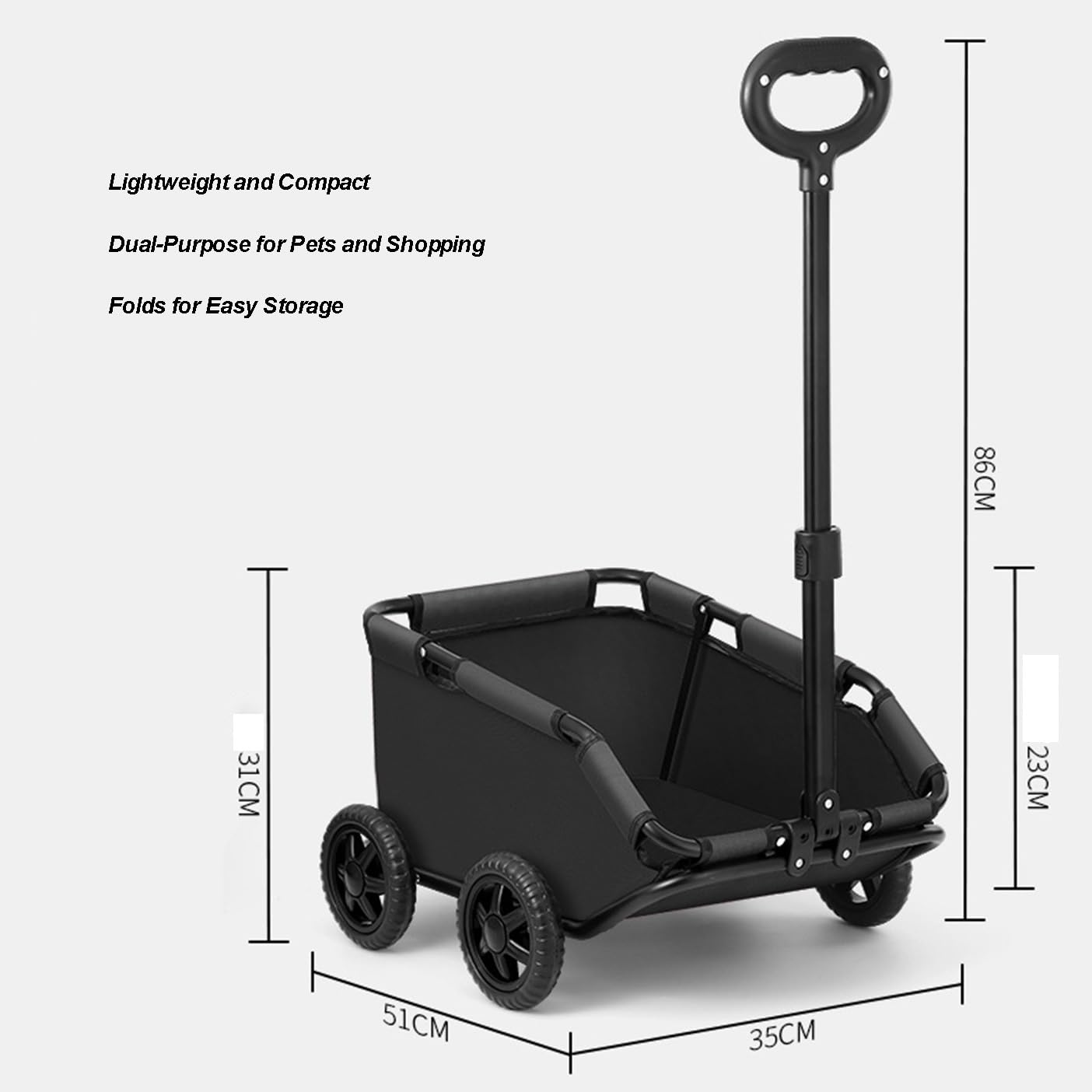 Zusammenklappbarer Trolley for Katzen Und Kleine Hunde, Tragbarer Einkaufswagen