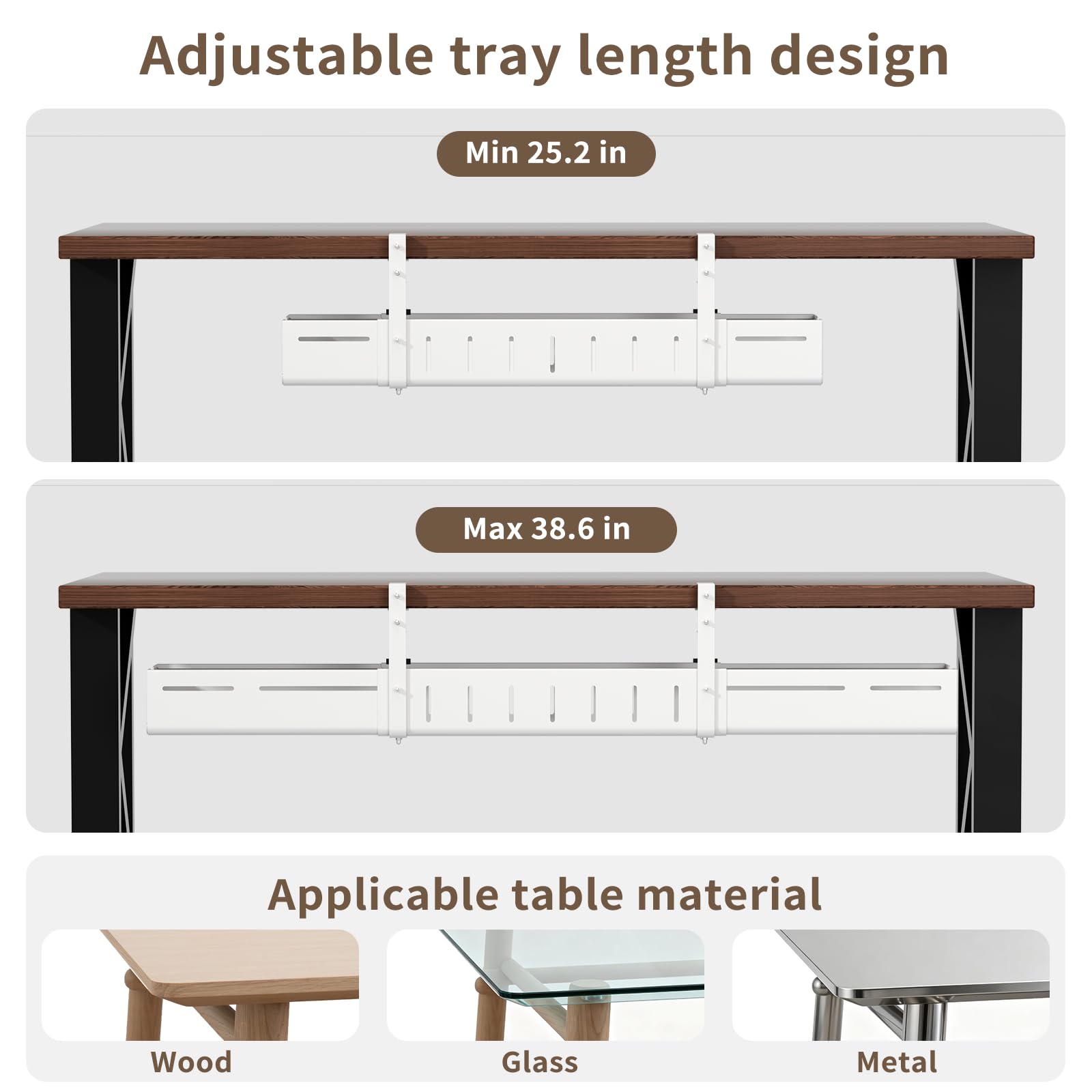 Under Desk Cable Tray - Organize Your Cables! -2