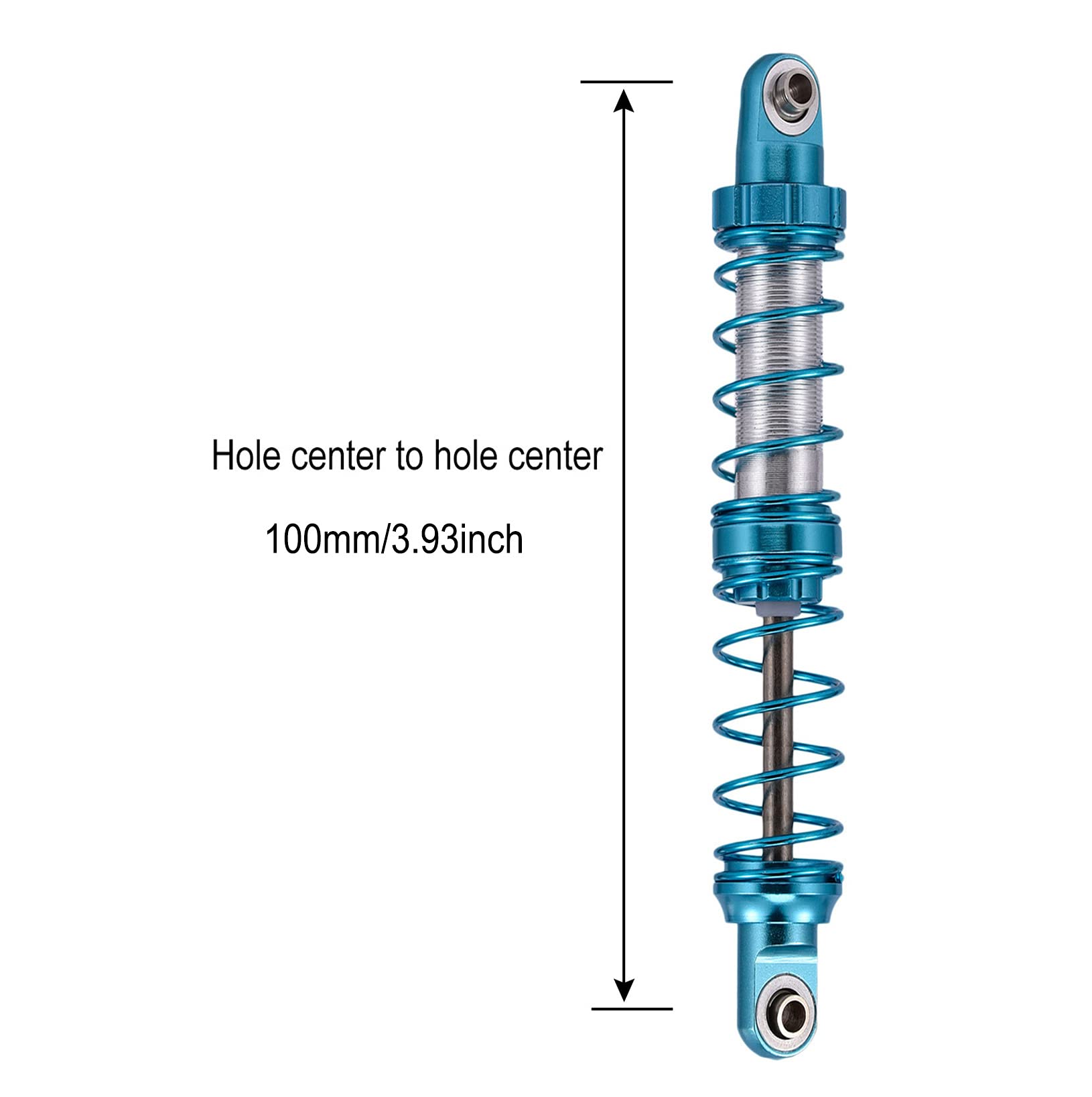 kingsea 4Pcs 100mm RC Shock Absorber Oil Adjustable RC Damper Springs Compatible with Axial SCX10 TRX4 D90 1/10 RC Model Crawler Truck Parts