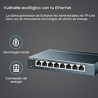 Vista 6 de TP-Link Conmutador de red Gigabit Ethernet de 8 puertos - Divisor Ethernet Plug & Play Sin ventilador Metal resistente con puertos blindados