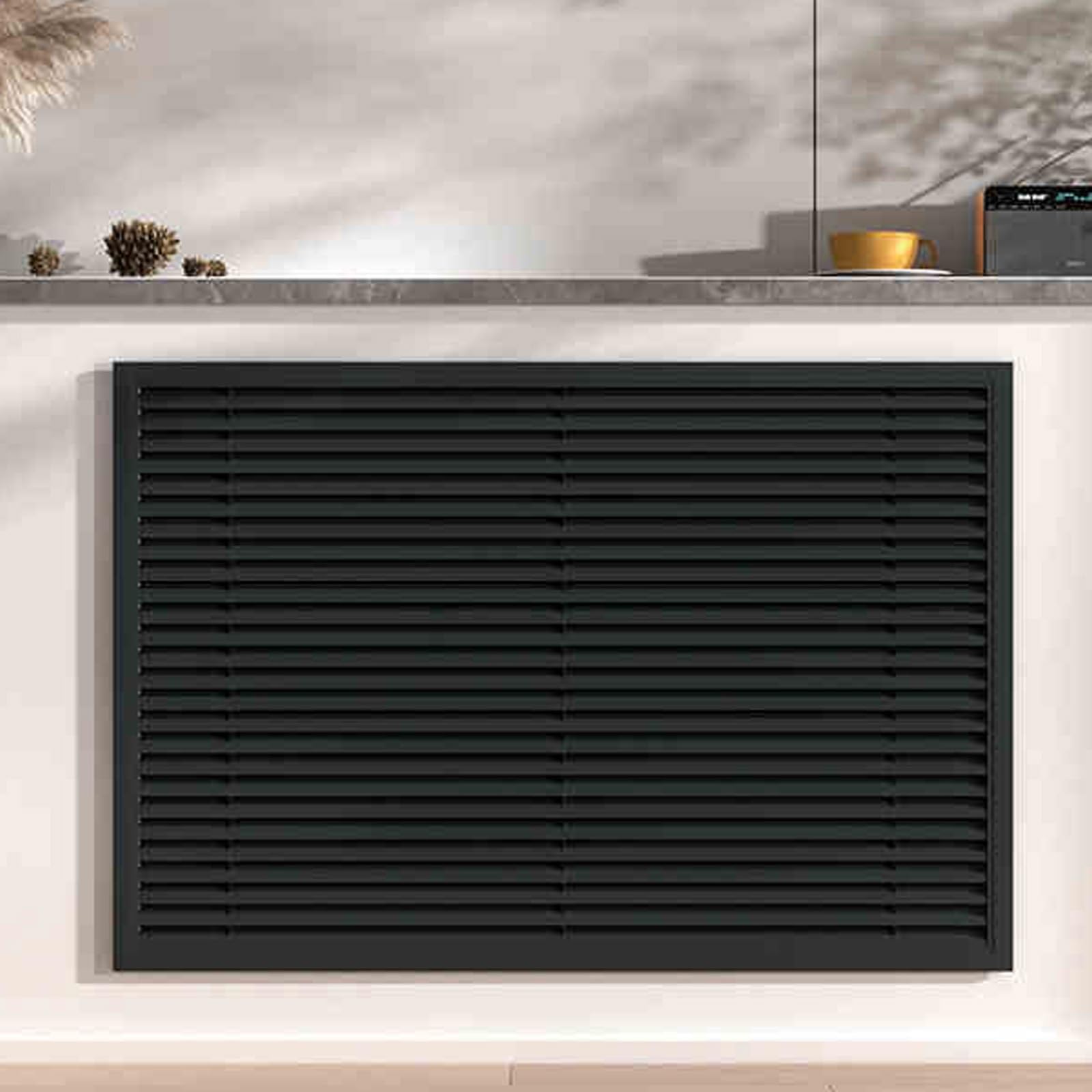 Rejilla para armario de radiador gris de 120cm para salón y habitación