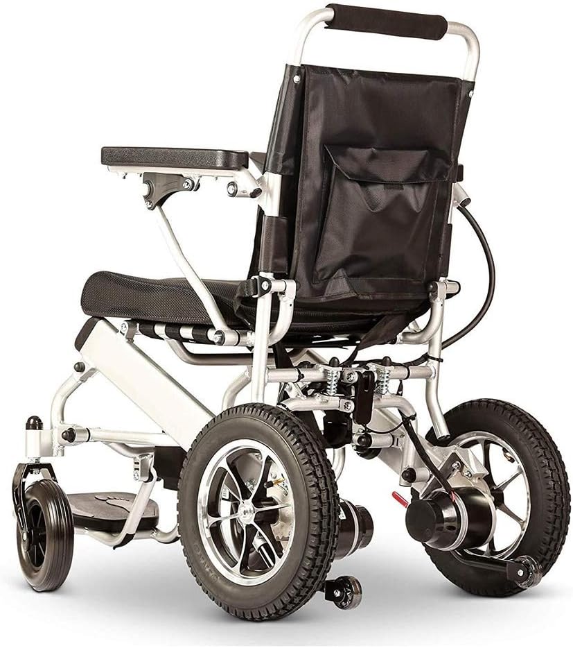 Electric Wheelchair, 2020 New Folding Remote Travel Light Adult Wheelchair, Air Travel Safety Electric Wheelchair, Heavy Electric Wheelchair (17 Inch Seat Silver) : Health & Household