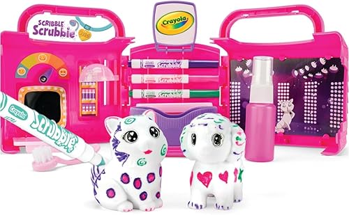 Crayola Scribble Scrubbie Pets - Salón de belleza, juego con mascotas de juguete, Regalo para Niños