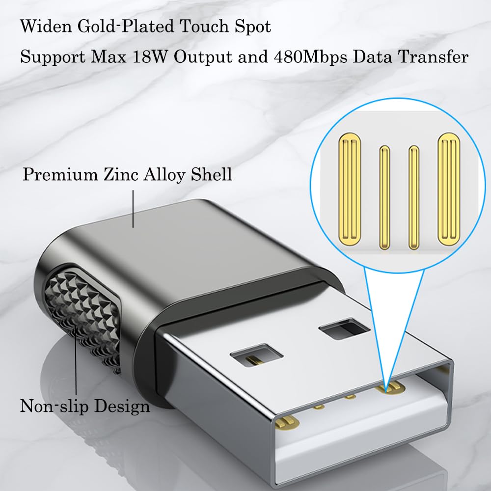 Adapter USB C Buchse auf USB A Stecker, 2 Stück, USB A Ladegerät auf USB Typ C Kabel Konverter für Apple Watch iWatch Serie 7 SE, iPhone, AirPods, iPad, Samsung und mehr