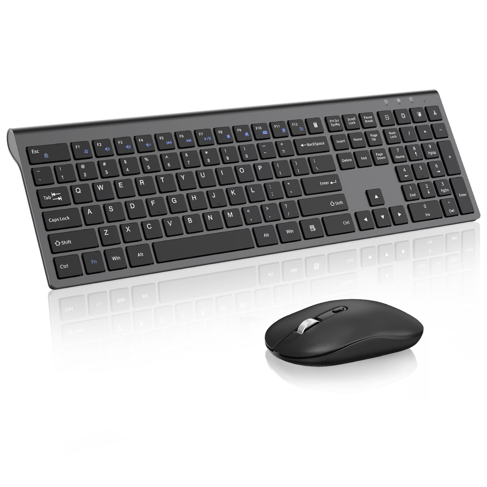 ( missing mouse). cimetech Wireless Keyboard and Mouse Combo, 2.4G USB Full Size Wireless Computer Keyboard and Adjustable Mouse for Computer/Laptop/PC/Mac/Windows - Black
