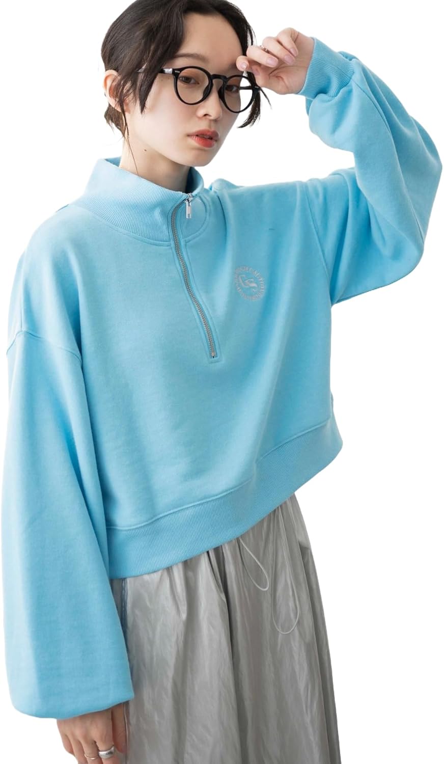 おと] ショート スウェット トレーナー ショート丈 プルオーバー