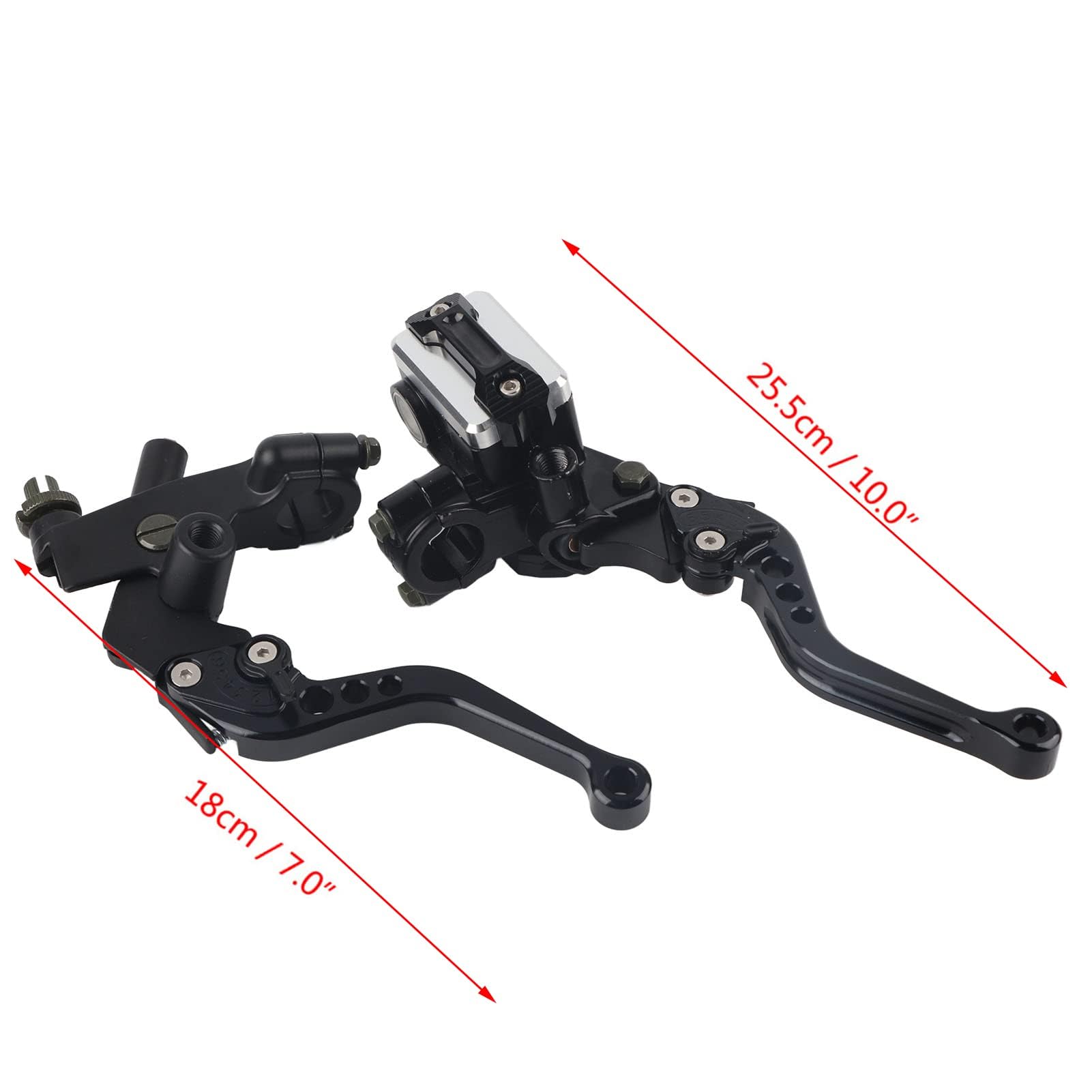 EVGATSAUTO Kit de palancas de cilindro maestro de embrague de freno de aluminio universal para motocicleta 1 par de manillar de 7/8 pulgadas (22 mm) negro