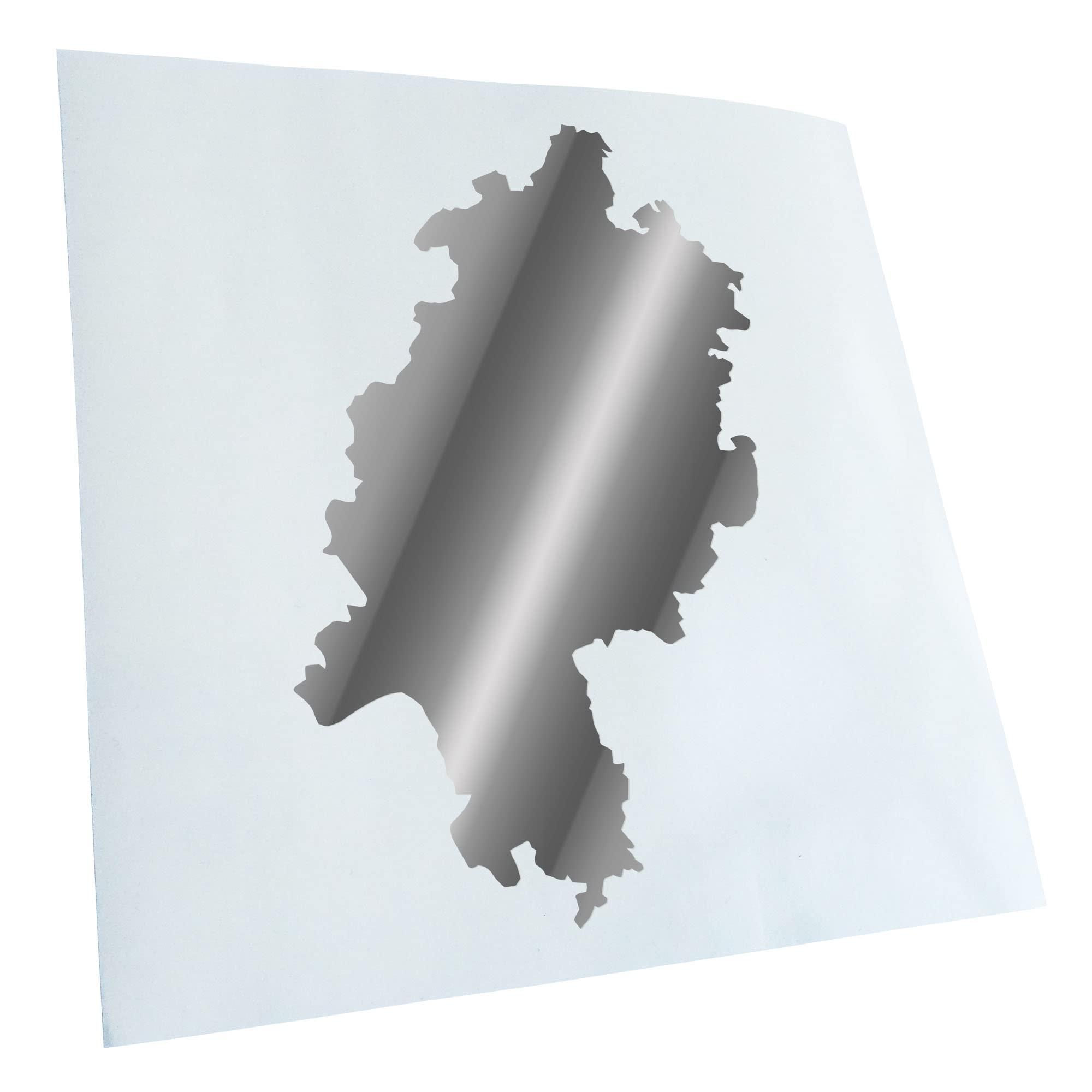 Kiwistar - Car Sticker - Chrome - 50 x 33 cm Hessen Germany Silhouette - Rear Window Car Sticker Weatherproof for Car Truck Moped Truck - Sticker Exterior Self-Adhesive Tuning Accessories for Windows