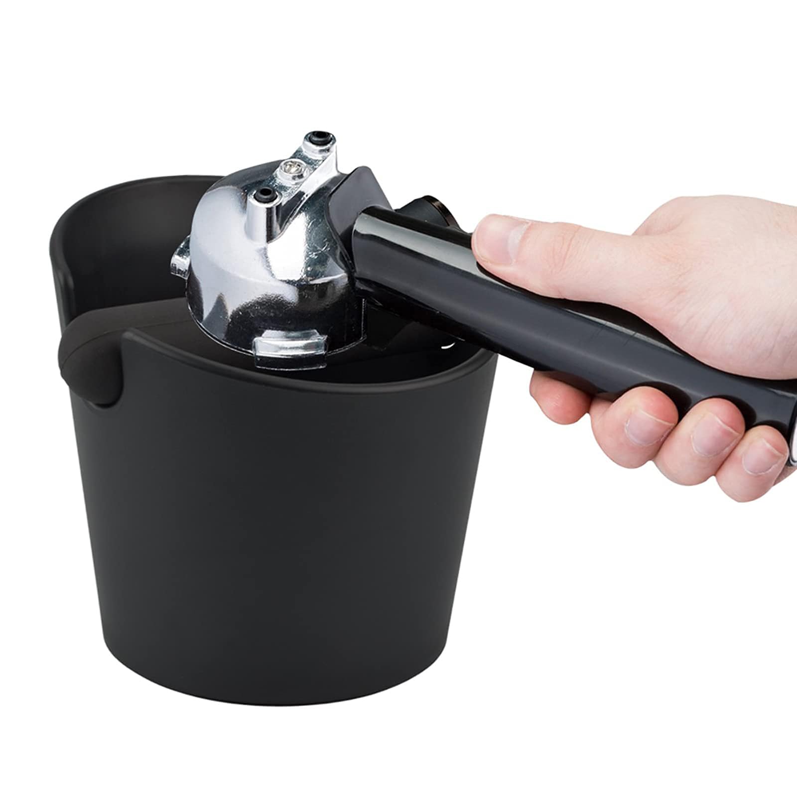 Moyibai Round Coffee Knock Box 4.8 Inch Shock - Absorbent Durable Barista Style Knock Box With Removable Knock Bar and Non-Slip Base Gift