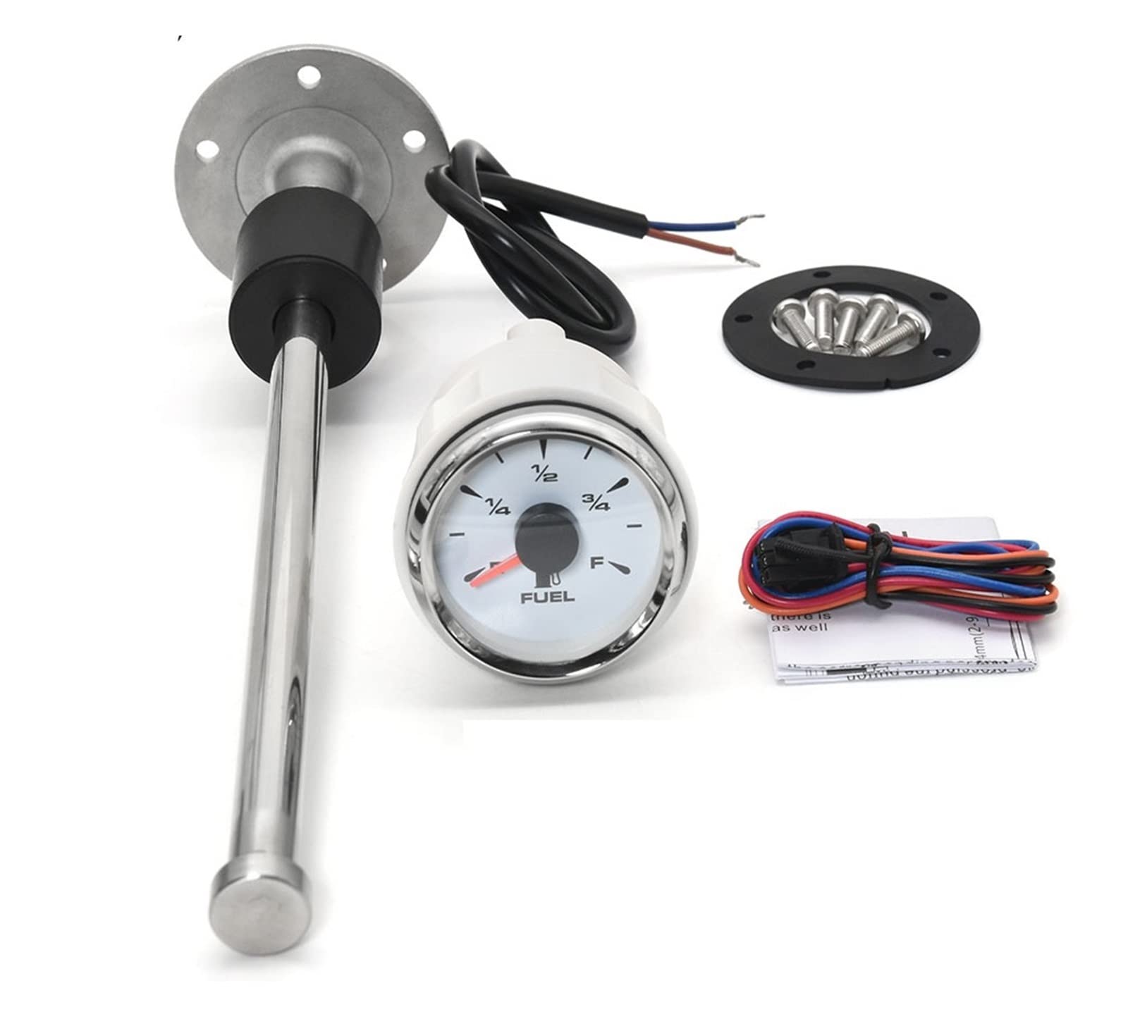8 kolorów podświetlenia wskaźnik zbiornika oleju 52mm miernik paliwa z czujnikiem poziomu paliwa 0-190ohm 100-500MM dla miernika samochodowego łodzi morskiej(X375mm)