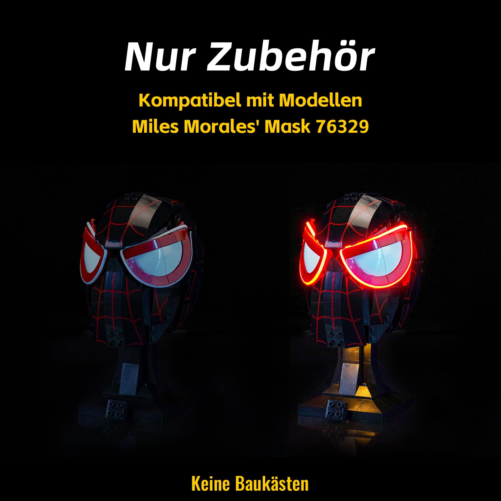 Kit de luz LED compatible con Lego 76329 Miles Morales Mask (sin modelo) juguete creativo — view 3