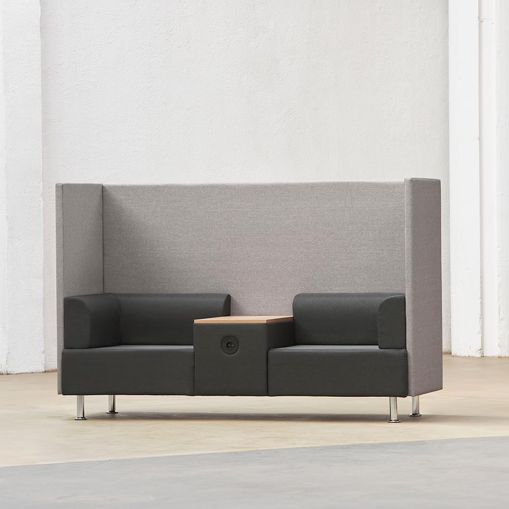 Rocada sofá Soft Seating acústico Doble + Mesa Color Negro/Azul