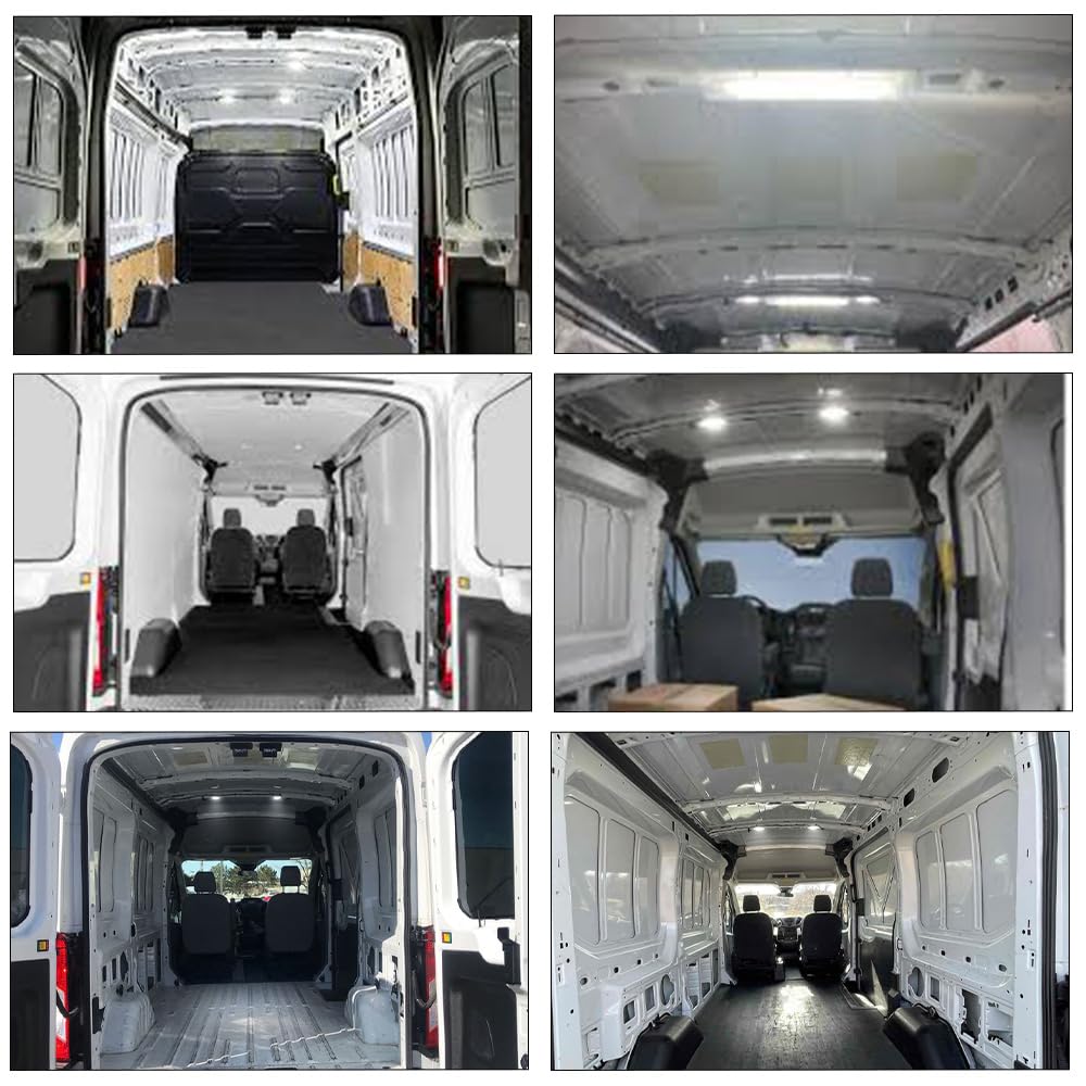 AUXITO LED Light Kit 4X LED Dome Light Kit For 2015-2024 Ford Transit Van - Cargo Area & Interior Upgrade Ford Transit LED Dome Light