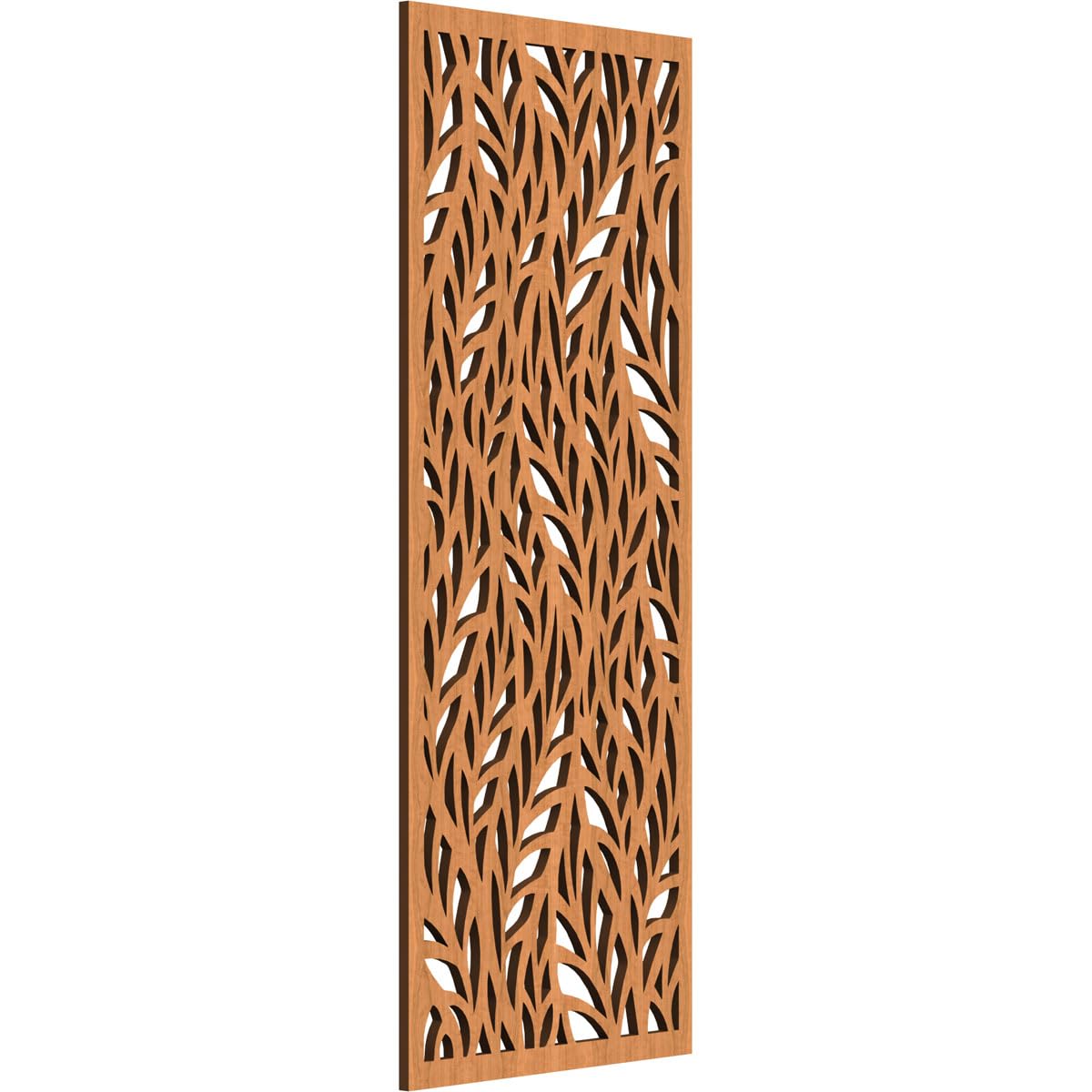 11 3/8"W x 29 3/8"H x 3/8"T Ortonville Decorative Fretwork Wood Wall Panels, Cherry
