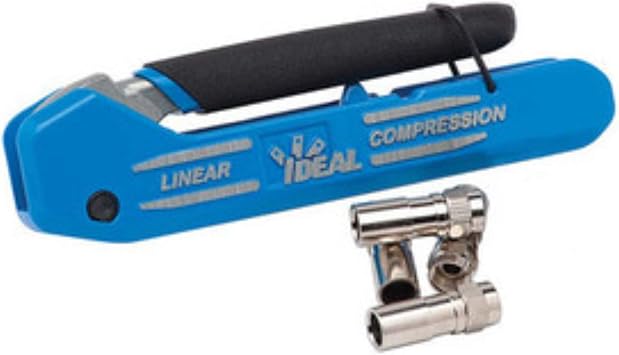 IDEAL Electrical 33-632 LinearX3 Coax Compression Tool, Compression Tool for F/BNC/RCA connectors, w/ [4] RTQ XR RG-6/6 Quad F Connectors