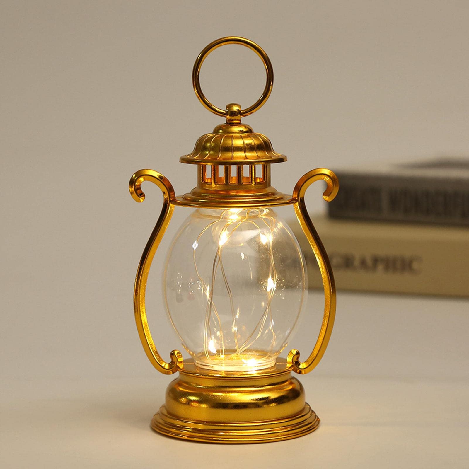 Monozoz Lanterna vintage a LED, lampada tempesta a LED, lampade da comodino vecchio stile, lanterna alimentata a batteria per Natale, Halloween, escursionismo all'aperto, campeggio, 16,2 cm