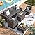 VONZOY Patio Furniture Set with Fire Pit Table, 7 Piece Outdoor Sectional Conversation Sets Wicker Rattan Sectional Sofa with Coffee Table for Patio Garden Backyard, 4'' Thickened Cushion Dark Grey