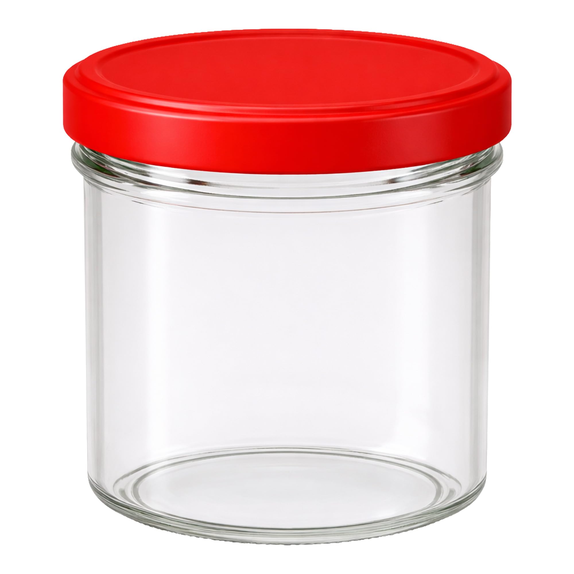 Vitrea 100x Marmeladengläser 125 ml - mit Deckel Rot TO 66 - Einmachgläser zum befüllen mit Schraubdeckel - Sturzgläser für Marmelade Schraubgläser - leere Gläser - 100 Stück