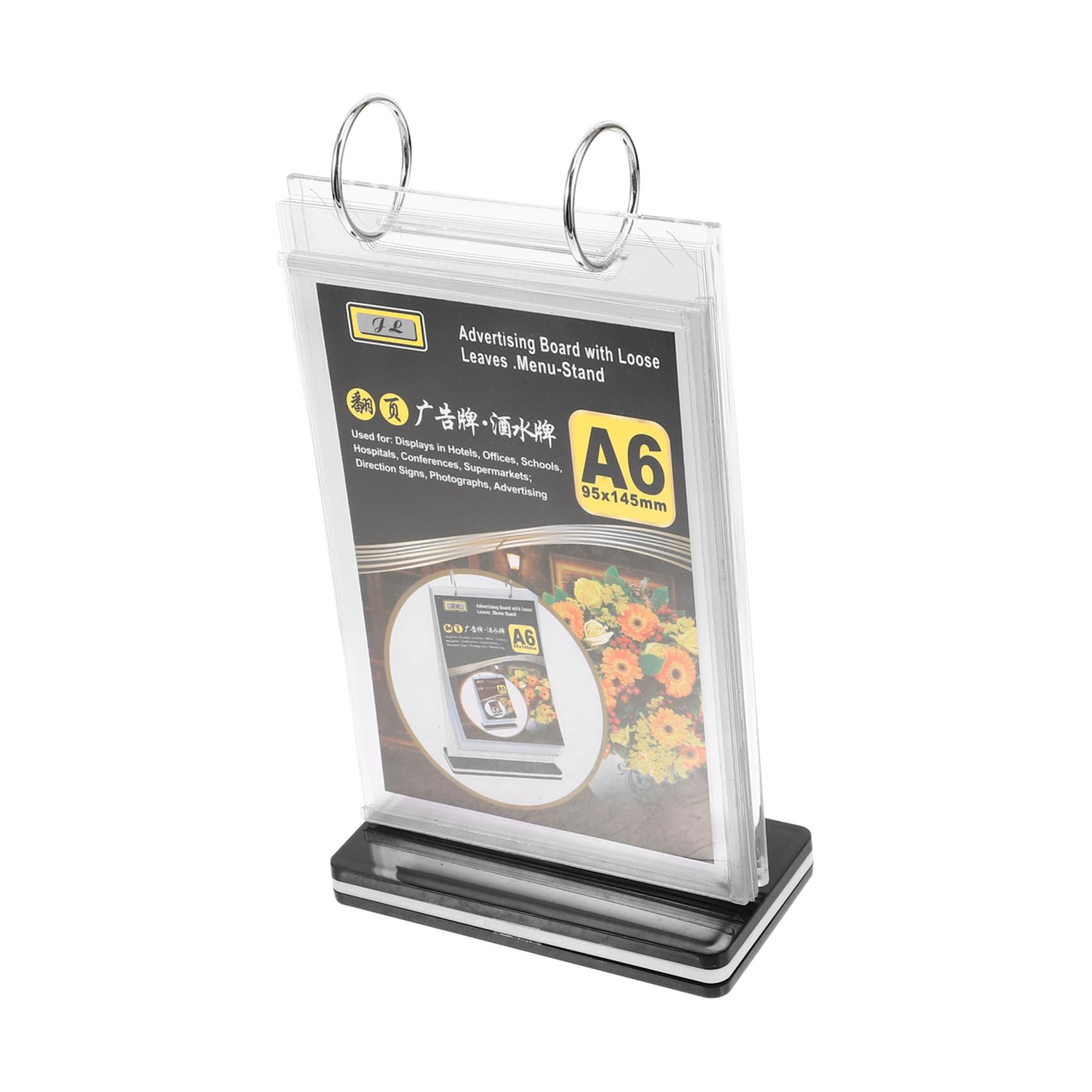 DOITOOL 10 Piezas Soporte de Menú de Escritorio con Base para Exhibición de Restaurantes Soporte Transparente para Menús y Carteles para Eventos y Ferias