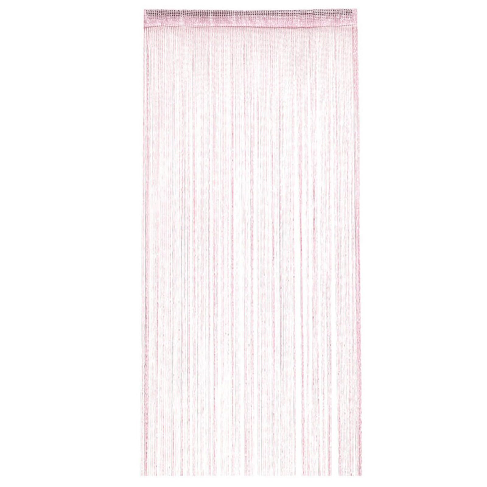 JYJLLM Tassel String Curtain (100x200cm) - Polyester Room Divider Panel with Beaded Fringe for Doorways & Windows, Multi-Purpose Decorative Screen (Pink, 1-Panel)