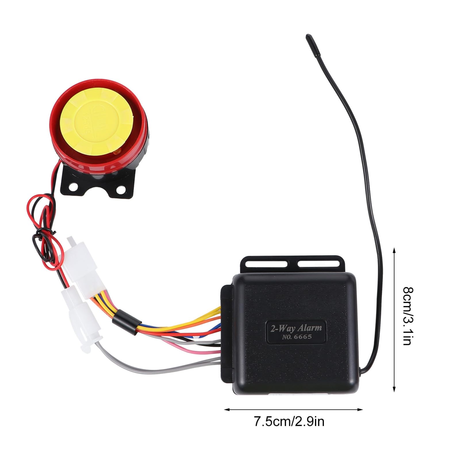 Tofficu Système Extérieur Facile Installation Usage Déverrouillage Forcé Alarme Dispositif de Sécurité en Abs et Cuivre, 125 DB, Petite Taille Moto