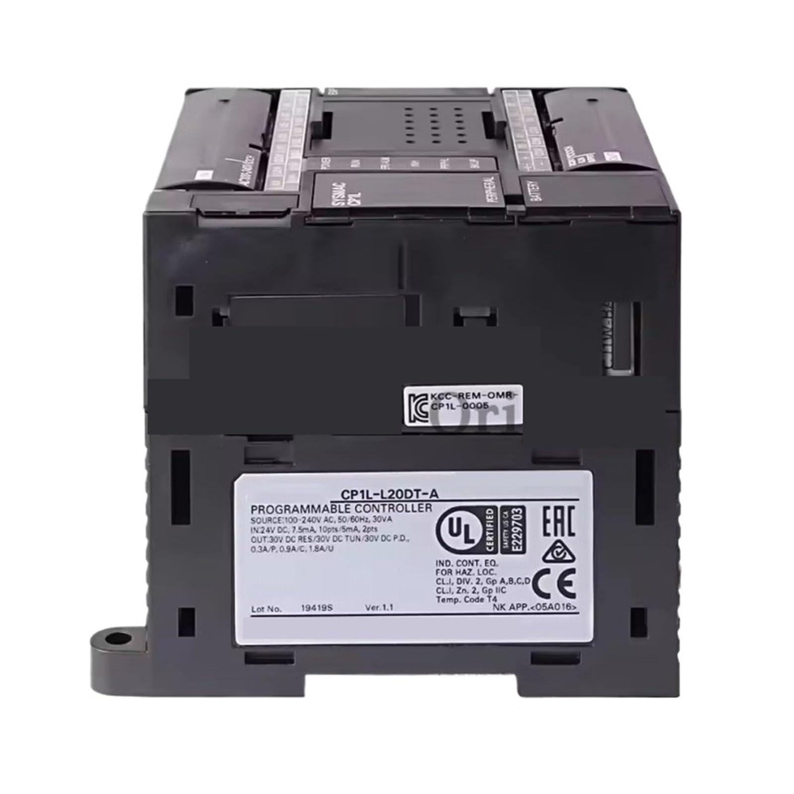Automate programmable CP1L-L20DR-D pour intégration en basse tension 24V