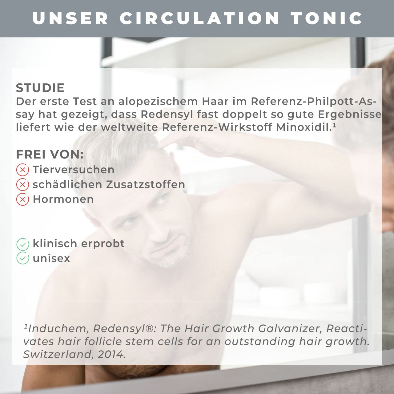 KÖ-HAIR Circulation Tonic mit 2% Redensyl gegen Haarausfall | Zur Haarverdichtung | Anti-Haarausfall Mittel mit Koffein | Unisex | 250 ml