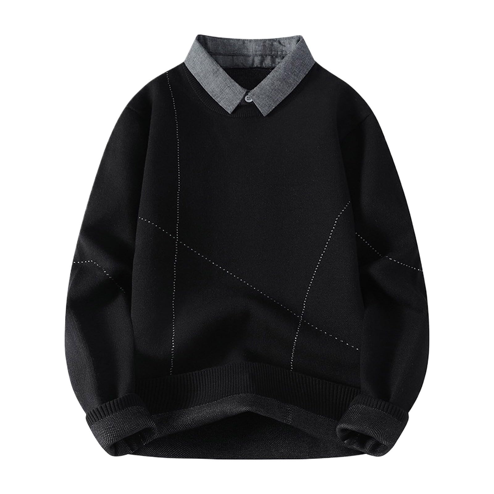 Genérico Jersey Hombre, Suéter De Cuello Redondo para Hombre Suelto De Color Liso Informal A Juego