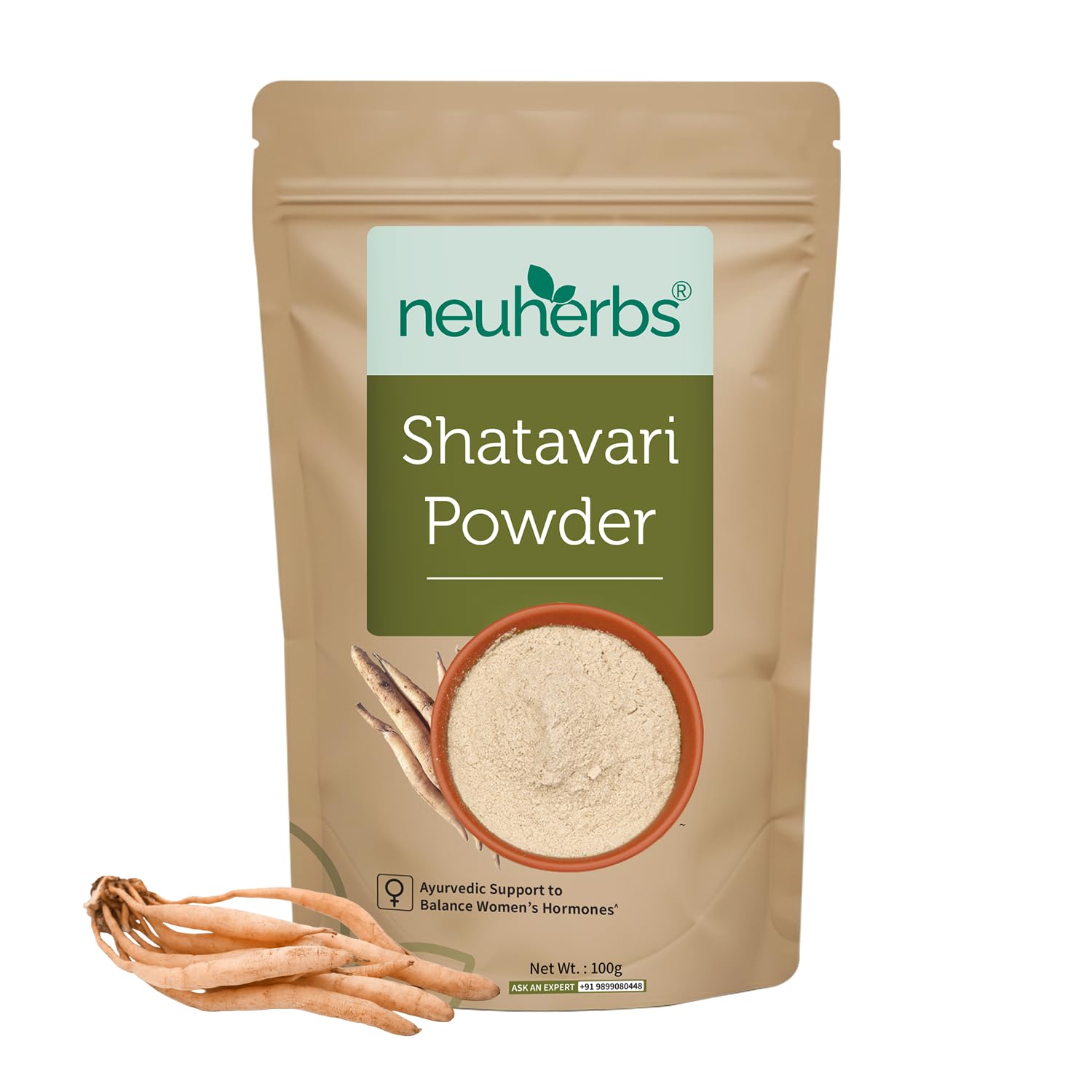 Neuherbs Shatavari Powder | Ayurvedic Support To Balance Women's Hormones | Herbal Supplement | Good For Healthy Digestion & Reproductive System - 100g