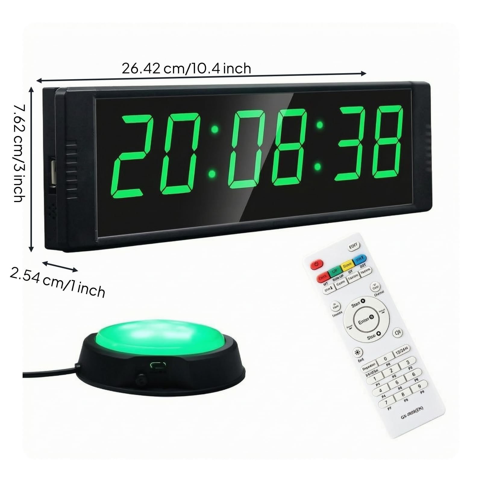 predolo Cronometro con Telecomando Digitale, Verde插电款【配手拍按钮】, Sportivo | Timer da Palestra con Telecomando, Multifunzione, per Casa, Sportivi