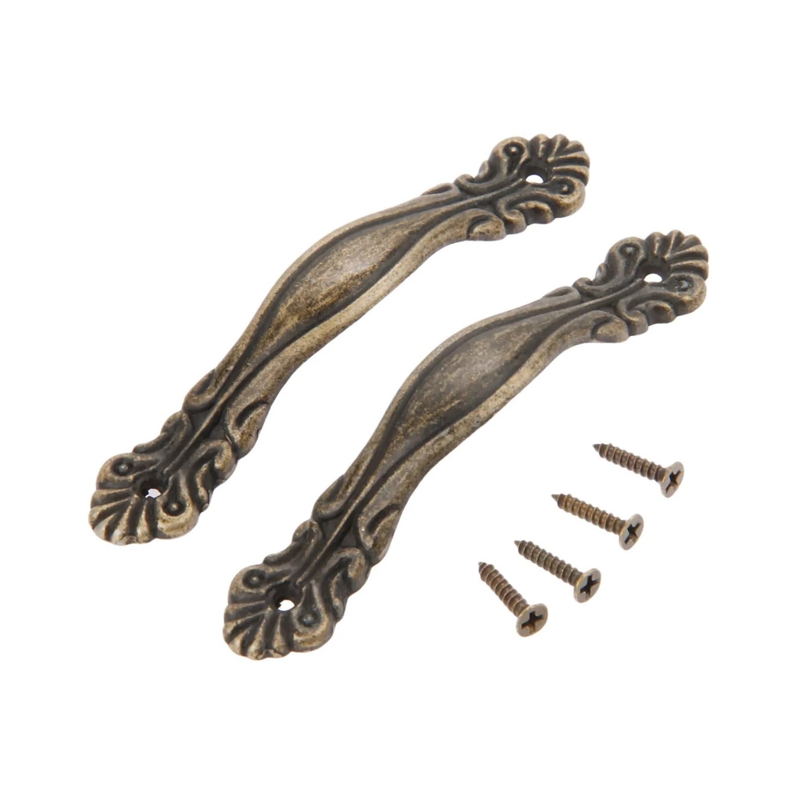Cidegoo One Color Antique Bronze Cabinet Knobs 16Pcs Vintage Flower Pulls 82X15mm
