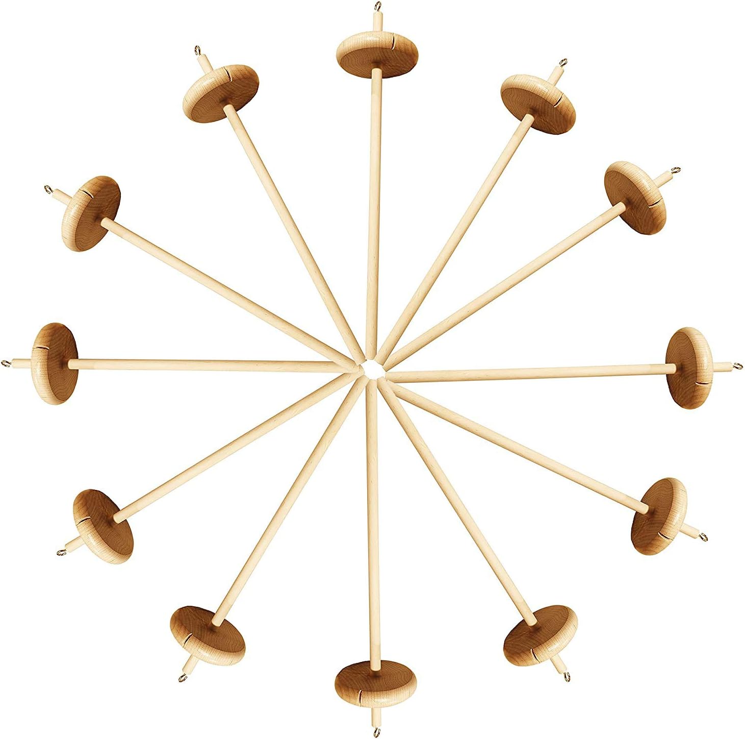 Happy Classy Drop Spindle Maple Spinning 12 Top Whorl 12 Pack