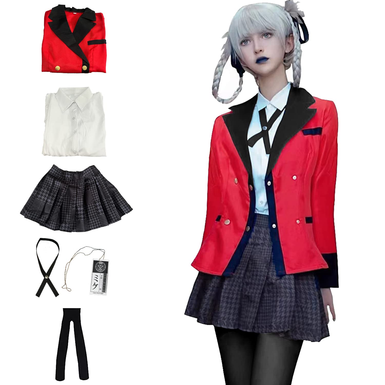 (Large) AMZCOSFM Momobami Kirai Cosplay Csotume?Anime School Uniform?Women Dress?For Halloween, Theme Party and Everyday Outfits