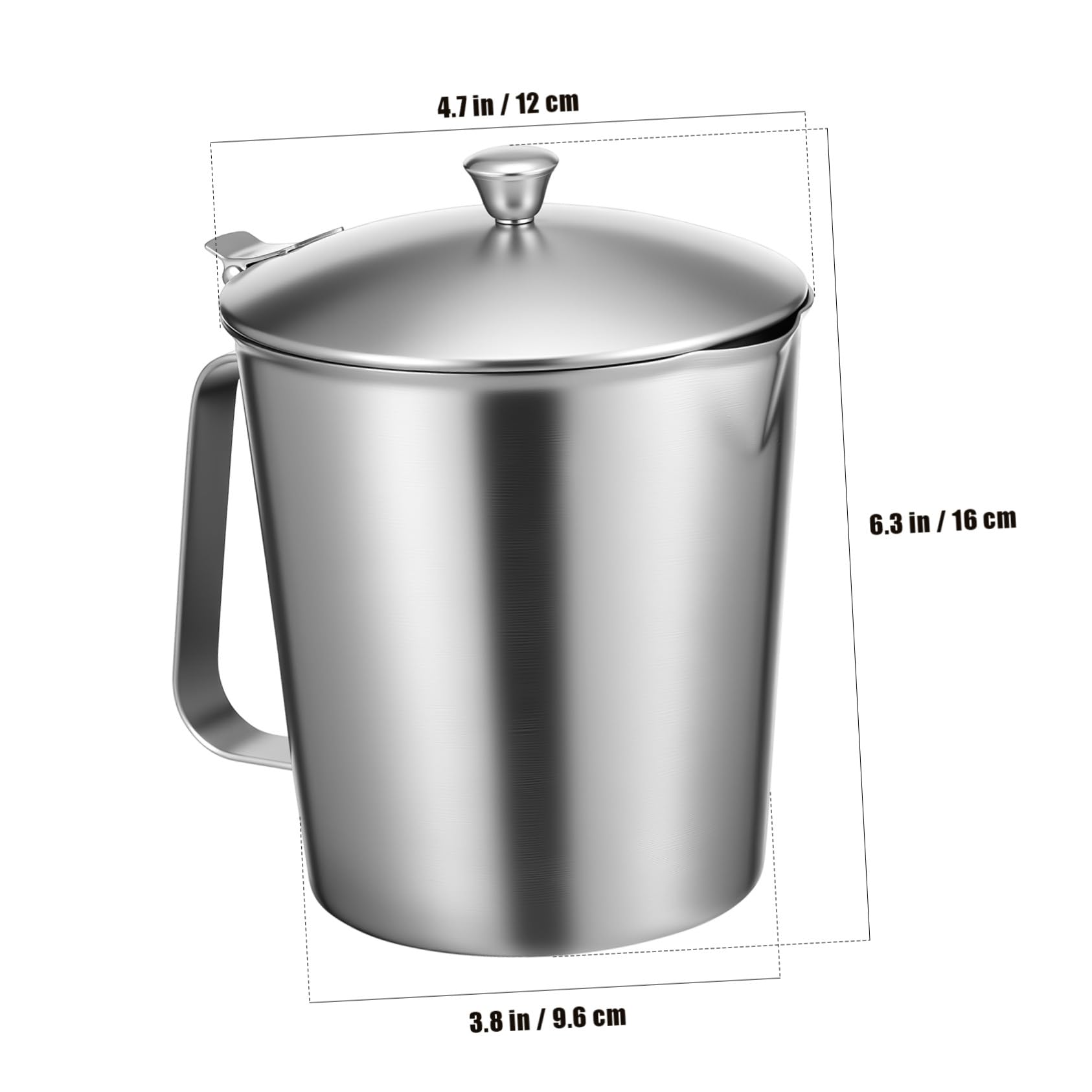 Gatuida Tasse à Mesurer Graduée Pour Pâtisserie Avec Couvercle Pour Latte Art Pichet à Lait Pour Expresso