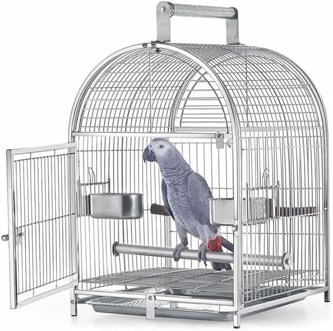 Best Stainless Steel Bird Cages That Will Transform Your Pet's Home 8 Parrot Parakeet Cage Stainless Steel Breathable Travel Cage Wrought Iron Bird Carrier Parrot Bird Cage for Extra Small Finch Zoo Love Bird Parakeets, Lovebirds, African Grey, Conure