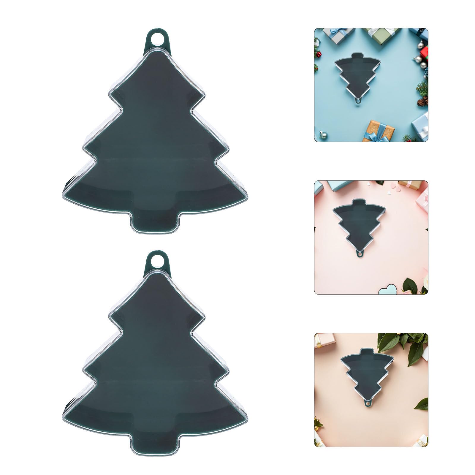 SHINEOFI 40 Pezzi Scatola Regalo Natalizia a Forma di Albero, Plastica