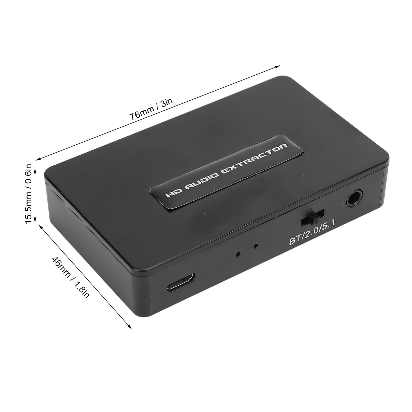 ASHATA Estrattore Audio HDMI Convertitore 4K 30Hz, HDMI a HDMI Bluetooth SPDIF 3,5 Mm Estrattore Audio Splitter Supporto Bluetooth 2.0CH 5.1CH, per Altoparlante PC Portatile