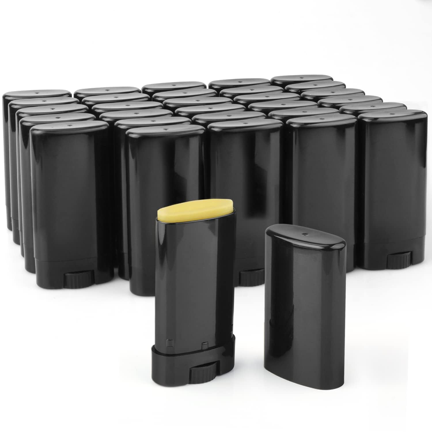 Hunky Dory 10pcs 15ml Empty Black Plastic Deodorant Containers Lip Balm Tubes for Lipstick, Crayon,chapstick,homemade Lip Balm, Beauty use-picture-39