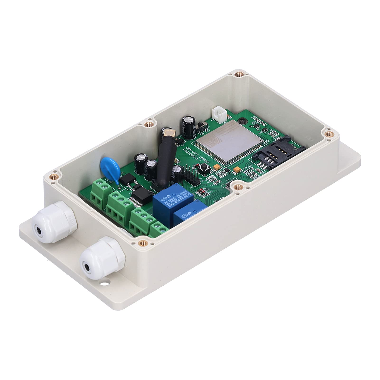 GSMKEY4G Fernsteuerbox mit Doppelrelais für Zutrittskontrolle – 4G3GGSM Türöffner für Haustür, Tor oder Sicherheitssystem (EU-Standard)