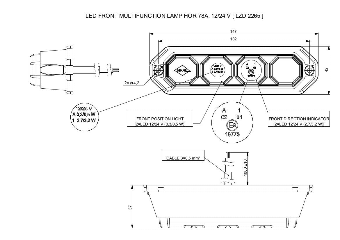 2x LED Positionsleuchte mit Blinker 12V 24V E9 ECE R06 R07 für Traktor Schlepper Baumaschine Anhänger IP68