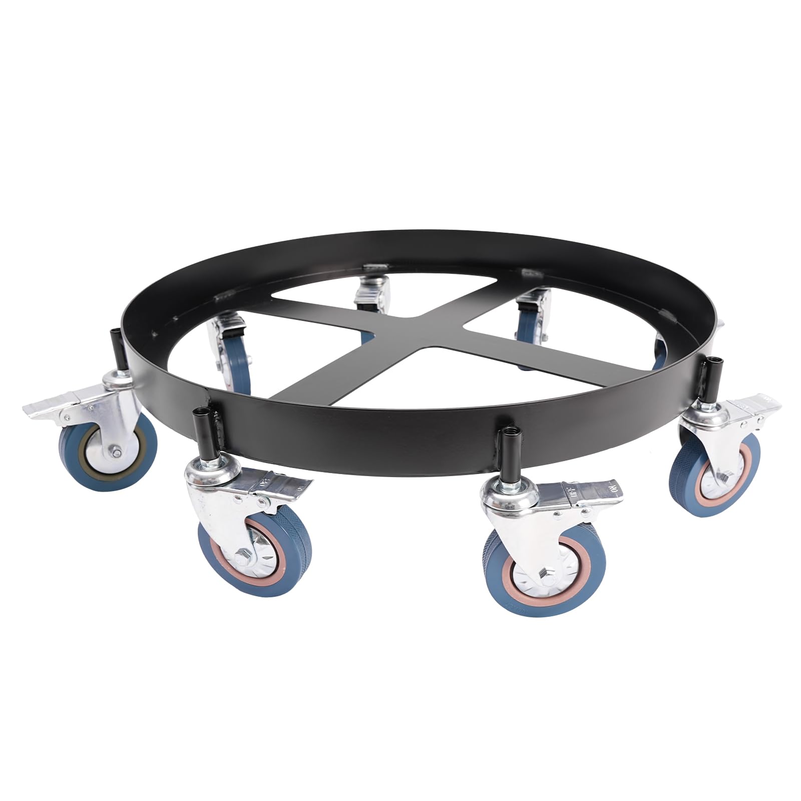 55 Gallon Drum Truck Tip-Over Resistant 2000 LBS Heavy Duty Truck with 8 Casters Drum for Pail Handling (Wheels with Brakes)