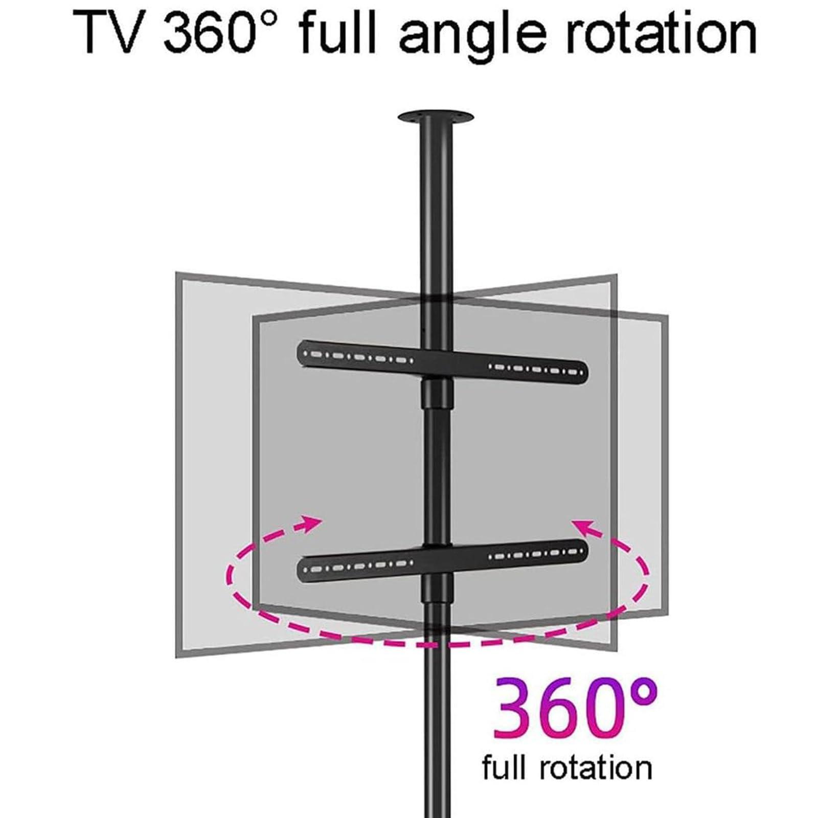 Soporte giratorio ajustable para TV, soporte de suelo giratorio de 360 grados para pantallas de 37 a 75 pulgadas, soporta hasta 110 libras, ideal para salas de estar y oficinas