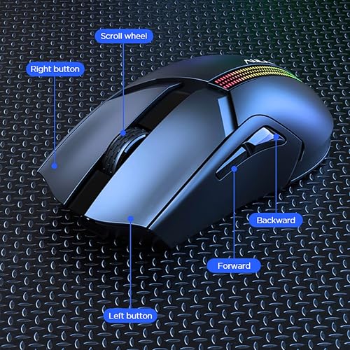 Image of Aula F813 Wired & Wireless Gaming Mouse | Adjustable Effect & 800-4800DPI With 8 Keys | Polling Rate 500Hz, 400mA Batteries Capacity With 1.5M Type-C Soft Braided Cable | Compatible With Windows & Mac