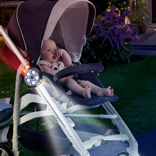 LED Stroller Lights 3-Pack with Hooks, 5 Modes