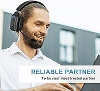 Vista 7 de Auriculares Bluetooth, 60 horas con cancelación de ruido V5.2 sobre la cabeza, auriculares inalámbricos de un solo oído con micrófono, botón