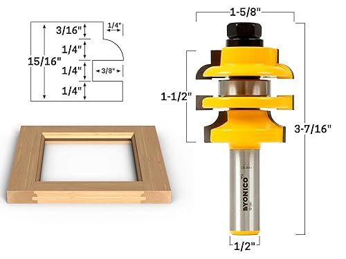 Miniatura 5 de YONICO Juego de brocas para enrutador de montante y riel, 12119 (1 unidad)
